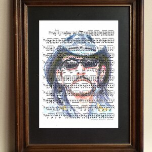 Lemmy Kilmister portrait, a handmade poster of the leader and bassist of Motörhead