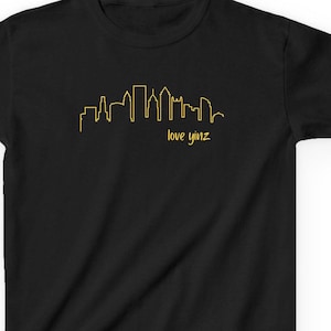 Kids T-Shirt, Pittsburgh Skyline Love Yinz Tee, PA Toddler Shirt, Steel City Child Top, Yinzer Gift, Pittsburgh Fan Apparel