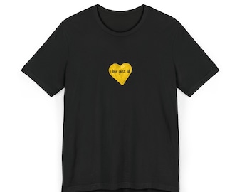 Black & Gold Love Yinz All Unisex Jersey T-Shirt für Valentinstag, Yinzer Tee, Pittsburgh Geschenk, Pittsburgher Shirt, Yinzer Pride Shirt,