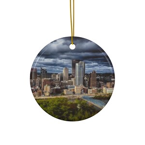 Pittsburgh Christmas Ornament Cityscape Holiday Decor Xmas Gift Idea Tree Decoration