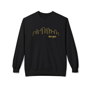 Pittsburgh Skyline Love Yinz Sweatshirt, Steel City Crewneck Jumper, Pittsburgh PA Gift, Yinzer Apparel, Pennsylvania Clothing, Pittsburgh