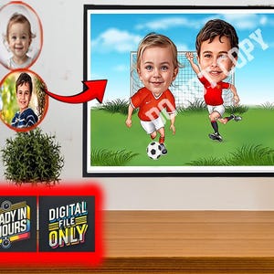Personalized friends Football Drawing, Football Player Caricature from Photo, Football Cartoon Portrait, Funny Football Gift, Sports Gifts