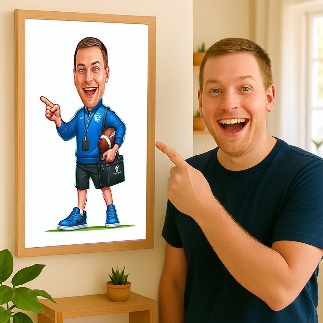 Personalized Coach Cartoon Portrait | Custom Coach Caricature From ...