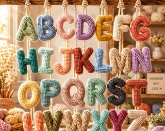 Komplettes PDF-Set mit Häkelanleitungen für das Alphabet, A–Z Amigurumi-Buchstaben-Kollektion, 3D-Buchstaben-Häkelanleitung, Sofort-Download