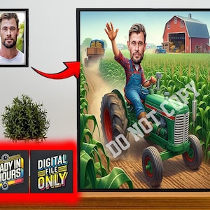 Benutzerdefinierte Bauer Cartoon Porträt, Bauer Karikatur, Bauer Geschenk, Bauer Cartoon, Bauer Karikatur vom Foto, lustige Bauer Karikatur