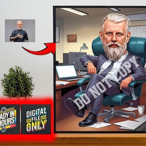 Benutzerdefinierte Boss Karikatur vom Foto, Boss Geschenk für Männer, Boss Cartoon, lustige Boss Karikatur, Boss Karikatur, Geschenk für Boss, Boss Digitales Geschenk
