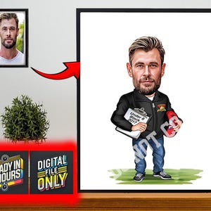 Ritratto di allenatore personalizzato, caricatura di allenatore personalizzata da foto, caricatura di allenatore divertente, regalo per allenatore