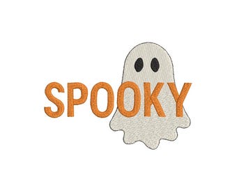 Spooky Embroidery Design, Halloween Ghost Embroidery Design, Machine Embroidery Design, 3 Sizes, Instant Download