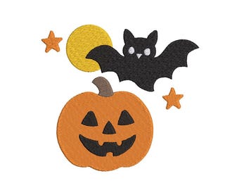 Projekt haftu dyni, haft na Halloween, pliki do haftu maszynowego Four Smile Pumpkin, projekt haftu jesiennej dyni, 3 rozmiary