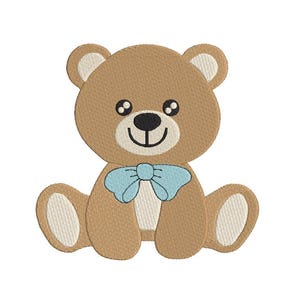 Teddy Bear embroidery designs - Male bear with lace embroidery design machine embroidery pattern - Baby boy children toy - instant download