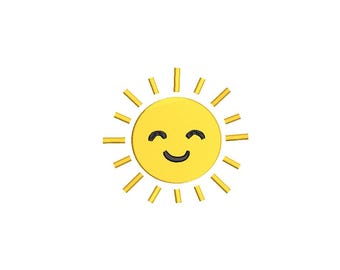 Design de bordado de mini sol | Download instantâneo em 6 tamanhos | Arquivo de bordado de máquina de sol para roupas, decoração e acessórios
