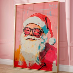 Cute Pink Christmas Charming Pink Santa Claus print xmas decor Pink Christmas Girly Christmas Gifts pink christmas decor cozy santa claus