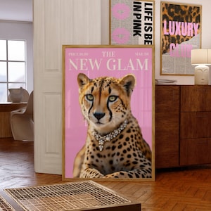 Pink cheetah print, Pink prints, Pink Vintage Prints Leopard Cheetah Trendy Wall Art Preppy Chic Luxury print girly prints light pink prints