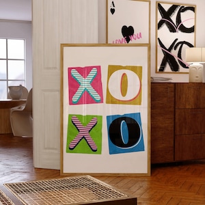 XOXO Digital Poster, Modern Wall Art Print for Home Decor, Chic Inspirational Quote, TRendy Girly printable, Typography Bedroom, Modern XOXO