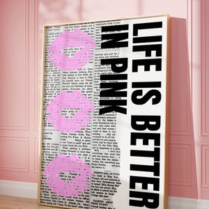 Rétro vintage bébé rose actualités mural impression d'art affiche décoration esthétique chambre appartement tendance actualités titre impressions uniques téléchargement numérique