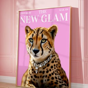Pink cheetah print, Pink prints, Pink Vintage Prints Leopard Cheetah Trendy Wall Art Preppy Chic Luxury print girly prints light pink prints