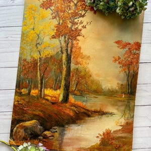 Vintage Oil on Board Fall Scene/Painting