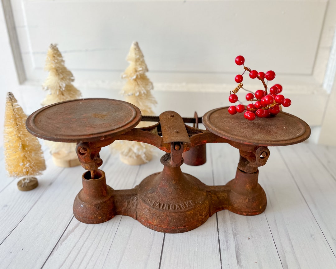 Antique Chippy Red Cast Iron Scale Etsy