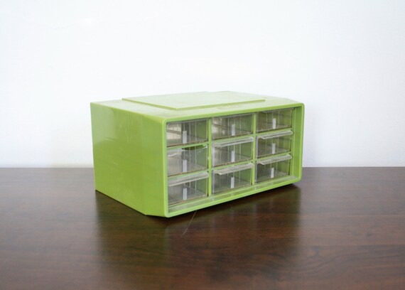Vintage Green Plastic Set Of Drawers Etsy