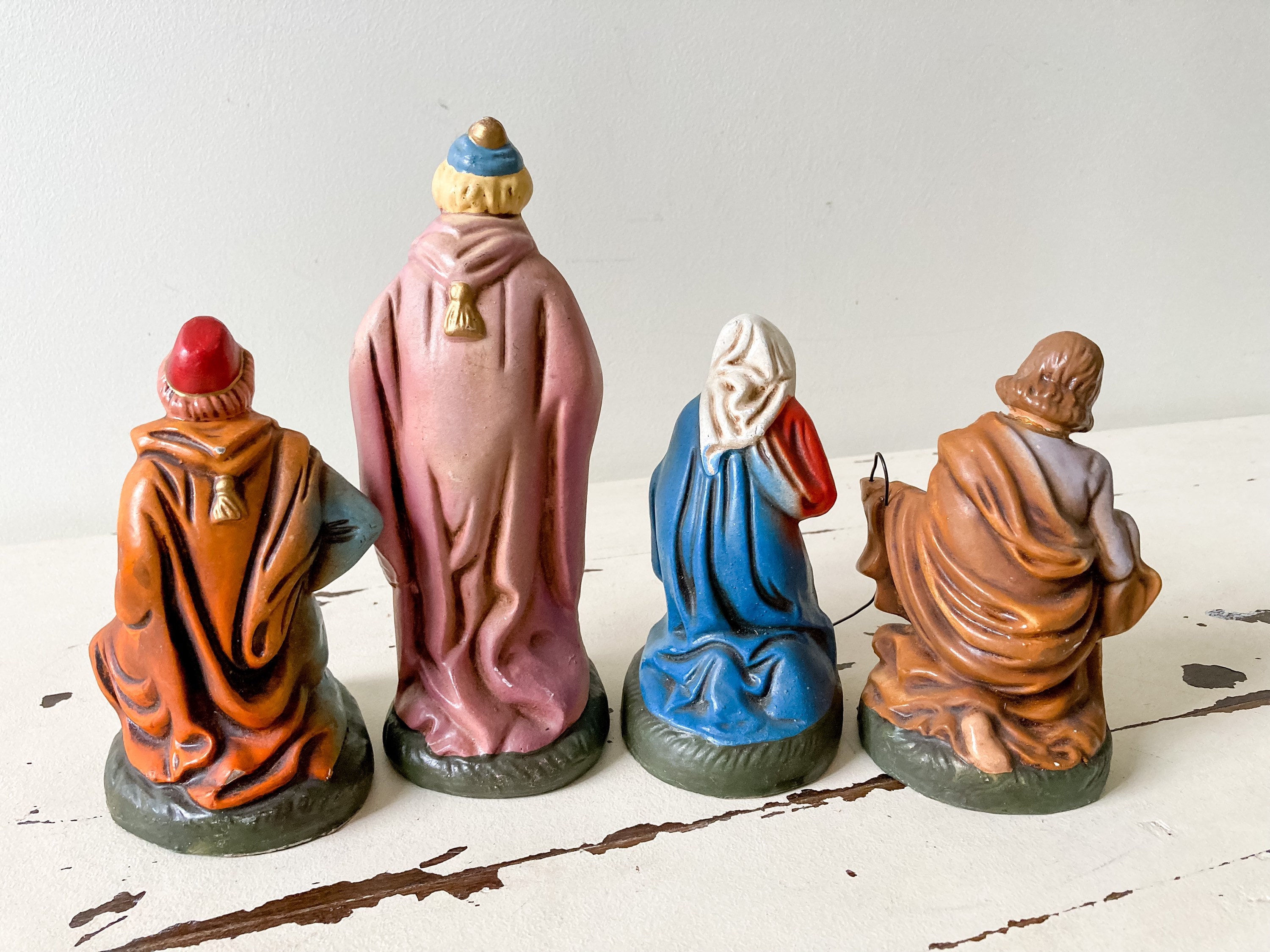 Set of Four Vintage Paper Mache Nativity Figures From Western Etsy