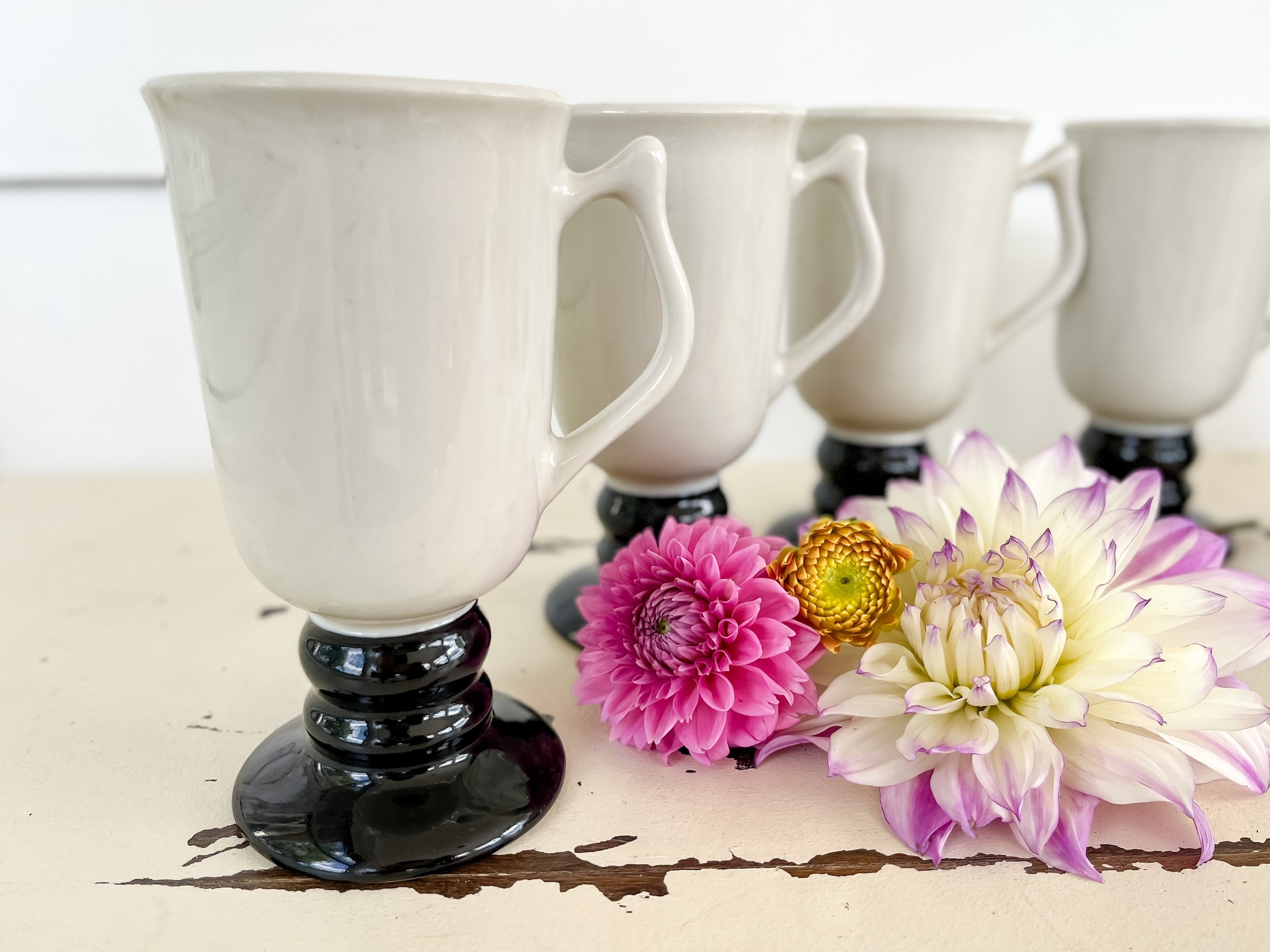 Set of Six Vintage Hall Irish Coffee Mugs 