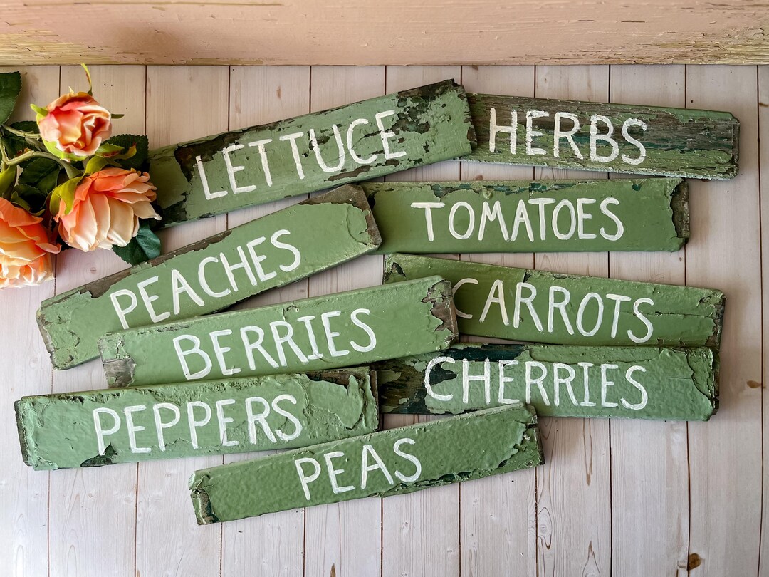 Chippy Shop Sign Set of Nine Vintage Handpainted Chippy Green Wooden Garden Signs - Etsy