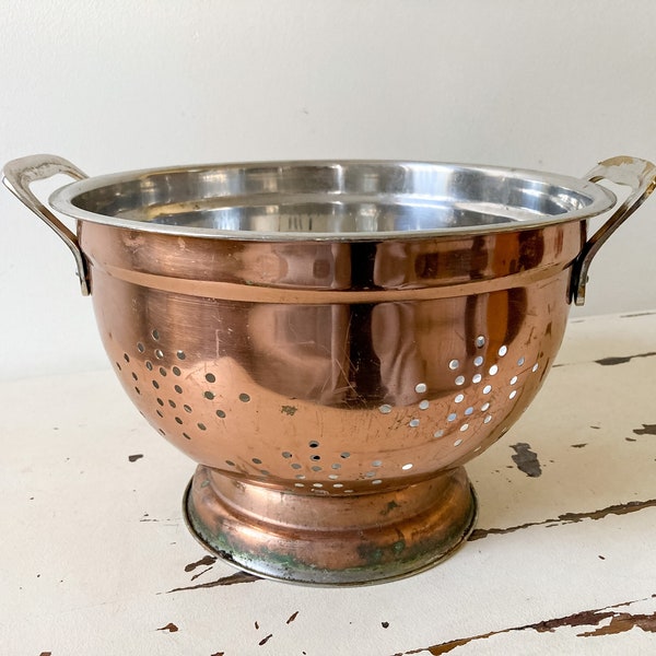 Copper Colander Etsy