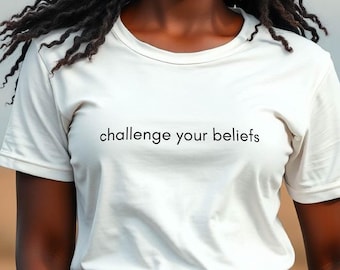 Minimalistisch uniseks T-shirt met quote van 100% biologisch katoen