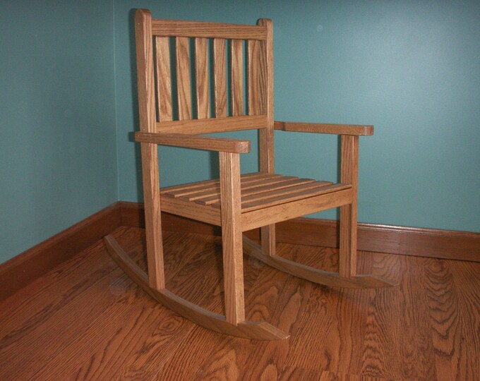 Children's Oak Rocking Chair With 12 Inch Seat Early Etsy