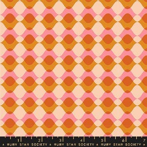 May include: A repeating pattern of overlapping shapes in shades of pink, peach, and orange. The design features a wavy, layered pattern. The text "RUBY STAR SOCIETY" is printed at the bottom of the image.