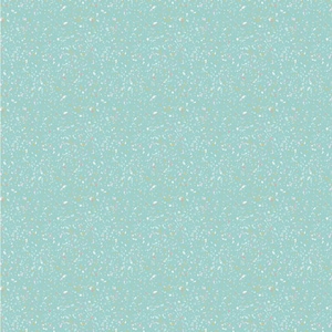 May include: A seamless pattern featuring a light teal background speckled with small, irregular shapes in white, pale yellow, and pink. The design has a terrazzo-like appearance, creating a textured, abstract aesthetic.
