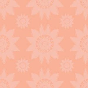 May include: A seamless pattern featuring a repeating design of peach-colored flowers with intricate details on a light peach background.