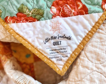 Custom Little Miss Sawtooth Quilt Label