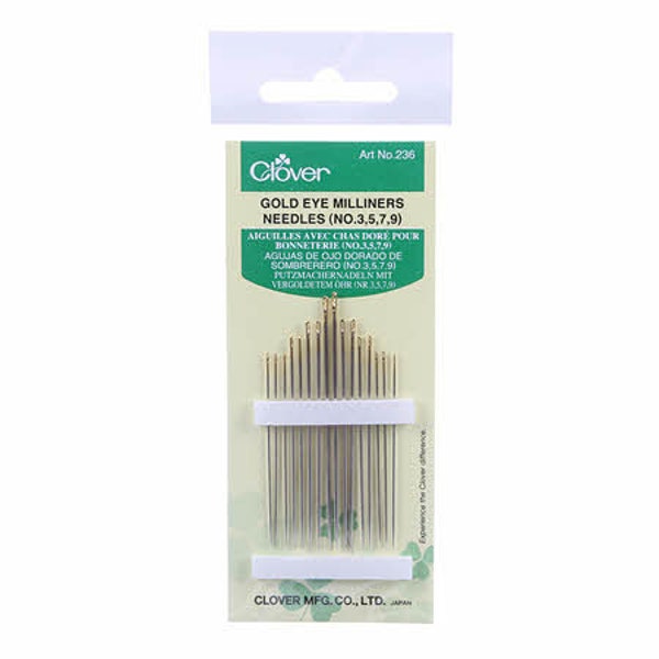 Gold Eye Milliners Needles Size 3/9 16ct