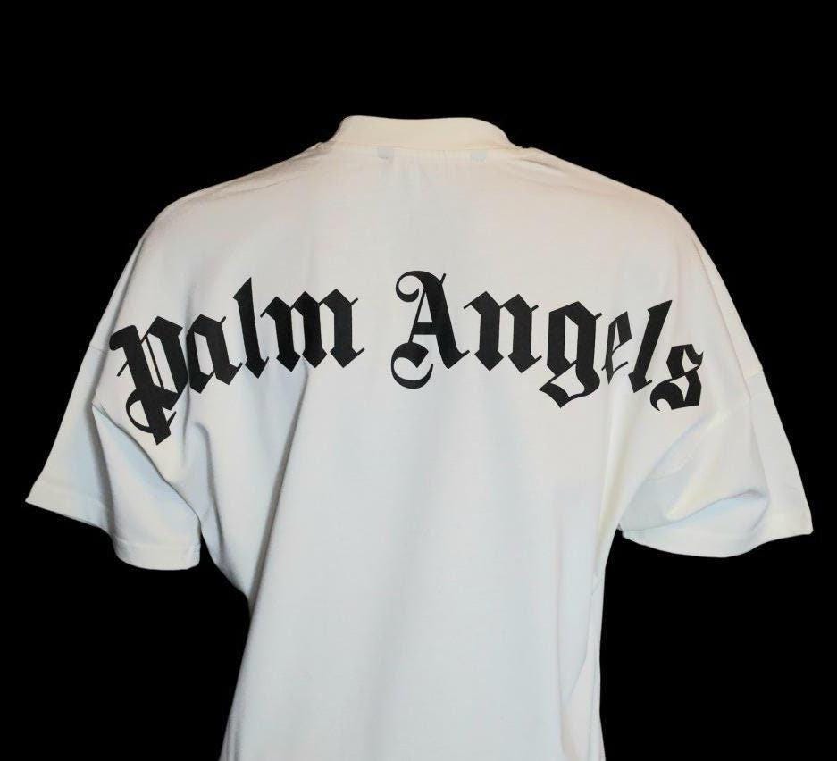 【関税・送料込み】Palm Angels Oversized cotton T-shirt Palm Angels Men's Oversized T-shirt – Cream Cotton Tee With