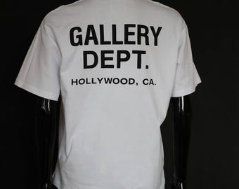 Gallery Dept Weißes T-Shirt, gesticktes Logo, Größe M