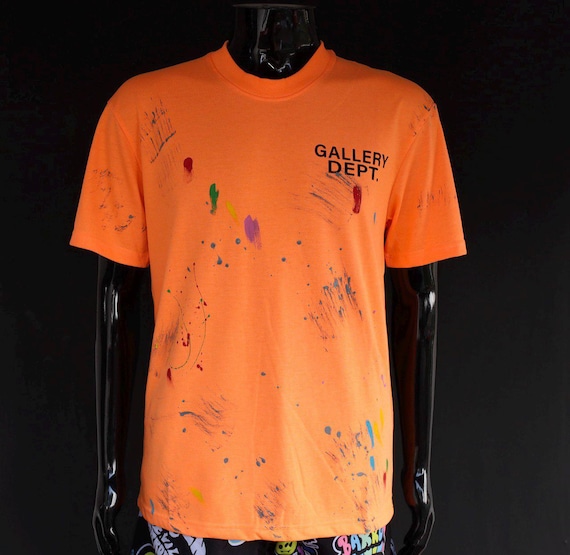 Gallery Dept Orange T-shirt , Designer Tee , Size M , Print Gallery Dept Orange T-shirt , Designer Tee , Size M , Print