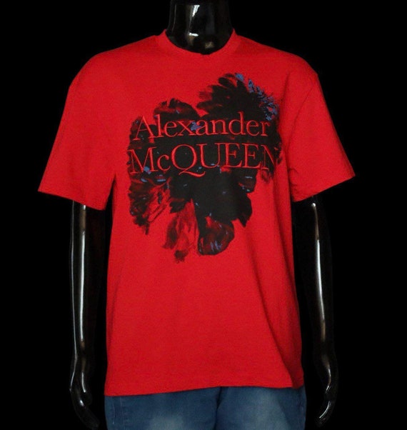 Vintage ALEXANDER MCQUEEN Red T-shirt , Floral Print With
