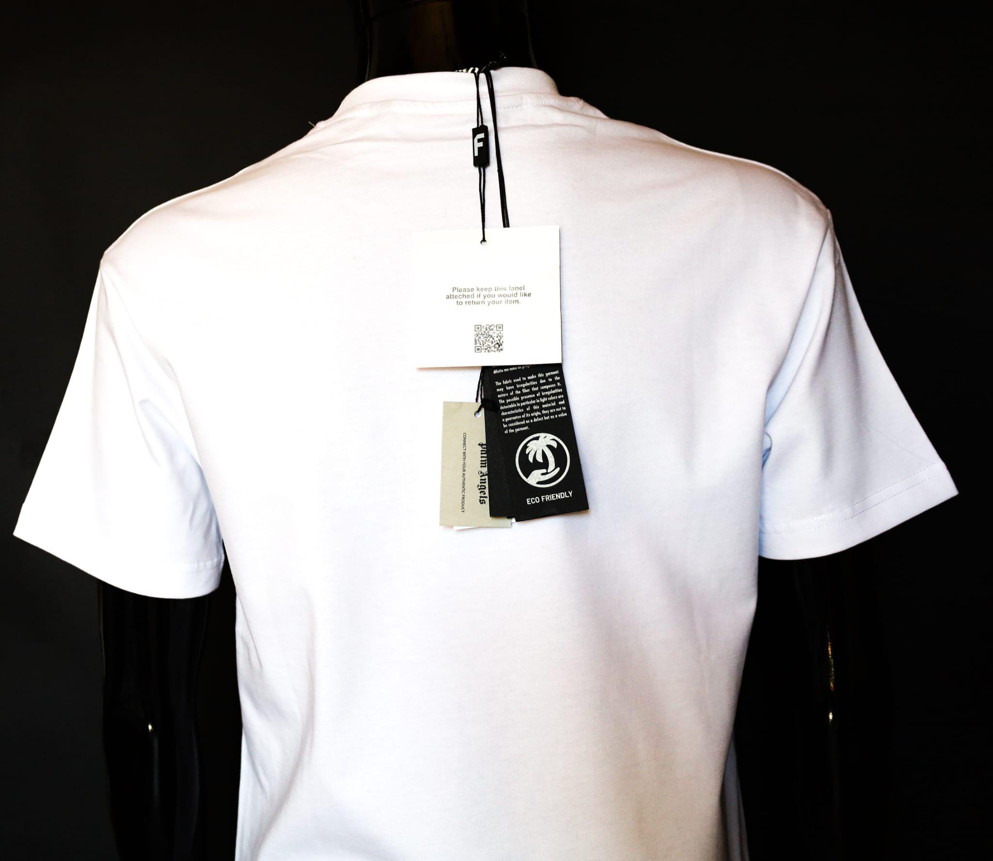 Tシャツ・カットソー Palm Angels Milano Stud Loose Fit T-Shirt in Off White Off-White Milano Stud Loose T-Shirt by Palm Angels on Sale
