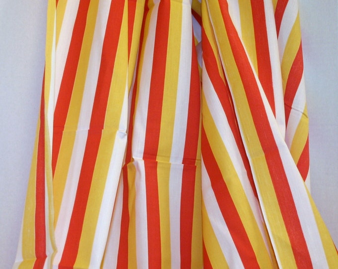 Vintage Fabric Vintage Striped Fabric Red Yellow and White Etsy