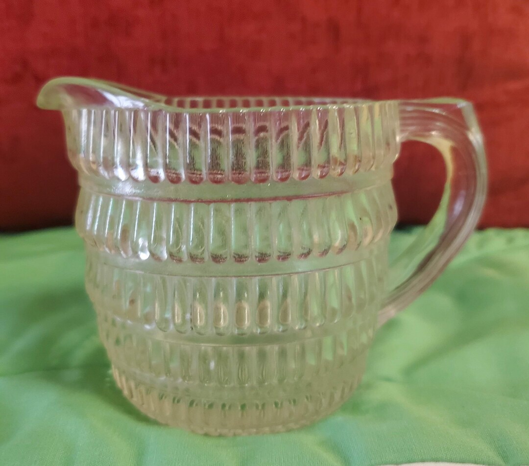 Vintage Cut Glass Creamer Art Deco Glassware Good Condition Vintage