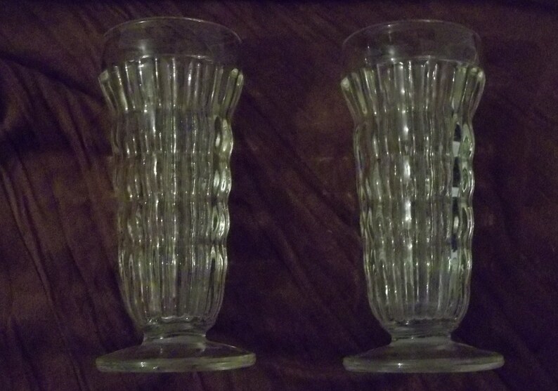 Pair Vintage Soda Fountain Glasses Ice Cream Parlor Glasses Etsy