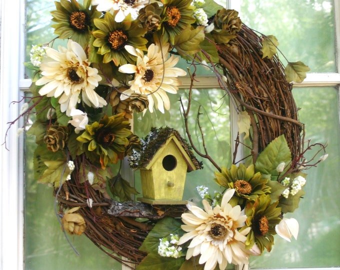 Spring Wreath Summer Wreaths Country Wreath Primitive Spring Decor ...