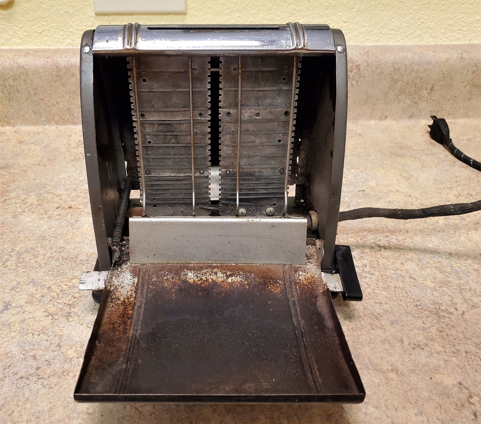 Vintage Toaster Miracle Label Toasters Drop Down Side Open Antique