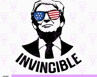 Invincibile Trump SVG, Trump 2024 Svg Png, Assassinio di Trump Svg, Presidente Trump Svg, Trump Svg gratuito, Donald Trump 2024 Svg, png svg dxf