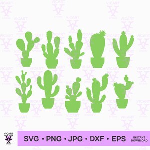 Cactus Bundle svg, Desert plant svg, Cacti svg, Cactus svg, cactus in a pot, succulent svg, cricut file bundle Cute Cactus svg, Plants svg
