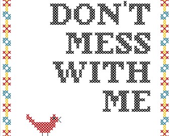 Subversive Cross Stitch PDF pattern: Give 'Em Hell