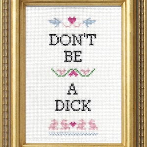 Subversive Cross Stitch Kit: Don't Be A Dick