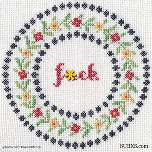 Subversive Cross Stitch PDF pattern: Circle F*ck
