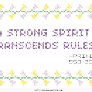 Subversive Cross Stitch PDF pattern: RIP Prince